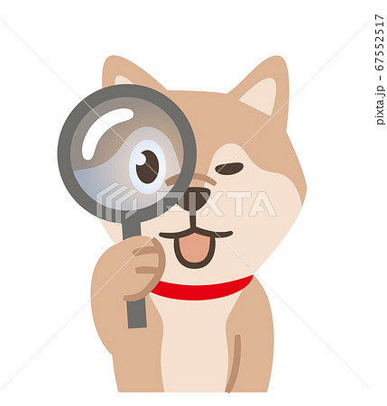 虫眼鏡を覗く犬 虫眼鏡を覗く犬 67552517