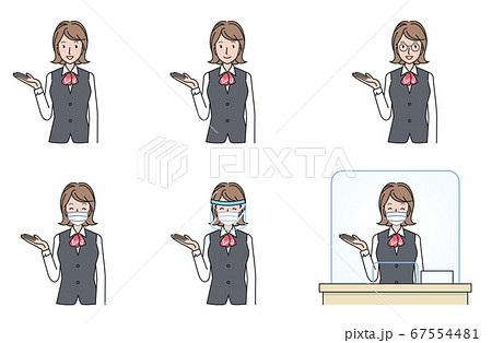 案内をする女性　バリエーションセット 67554481