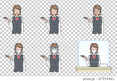 案内をする女性　バリエーションセット 67554481