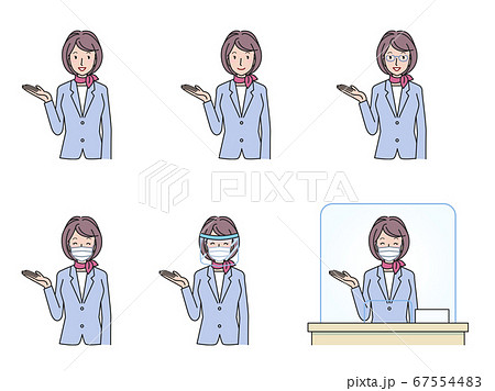 案内をするスーツ姿の女性　バリエーションセット 67554483