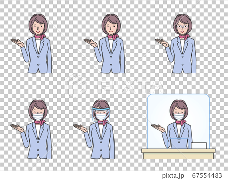 案内をするスーツ姿の女性　バリエーションセット 67554483