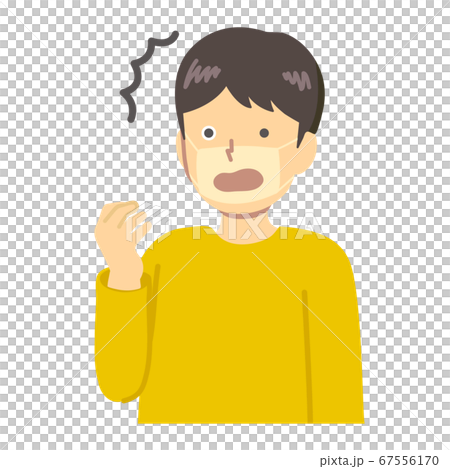 マスク焼けする少年のイラスト 67556170