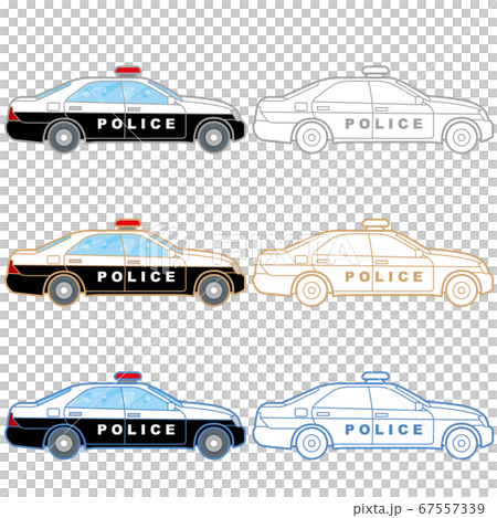 ポップなイラストのパトカー（はたらくくるま） 67557339