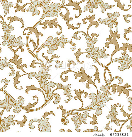 Floral seamless pattern. Flourish tiled pattern. Floral oriental ethnic background. Arabic ornament with fantastic flowers and leaves.  67558381