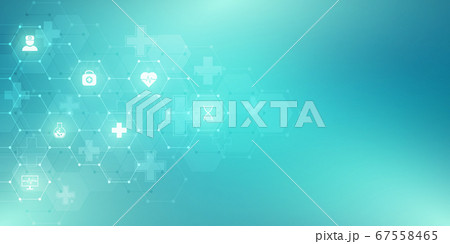 Abstract medical background with flat icons and symbols. Template design with concept and idea for healthcare technology, innovation medicine, health, science and research. Abstract medical background with flat icons and symbols. Template design with concept and idea for healthcare technology, innovation medicine, health, science and research. 67558465