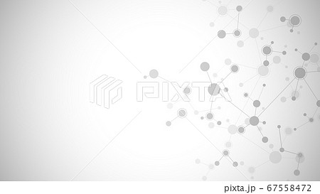 Abstract background of molecules. Molecular structures or DNA strand, genetic engineering, neural network, innovation technology, scientific research. Technological, science and medicine concept. 67558472