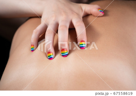 Photo of woman's hand during passion, close-up 67558619