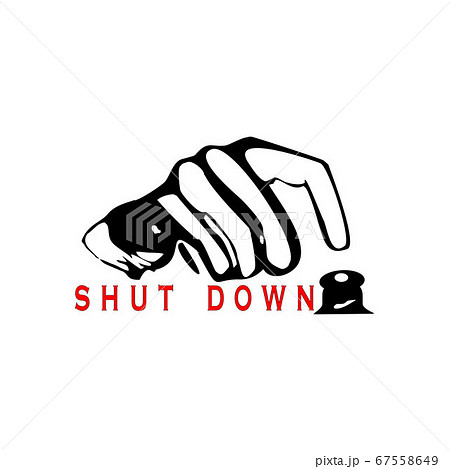 Finger and button to turn off, logo icon 67558649