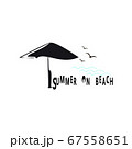 Umbrellas and seagulls in summer for design inspiration 67558651