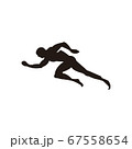 Man in pose start for running ,  isolated on white background  67558654