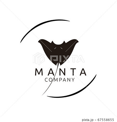Silhouette of black manta isolated on white background for logo design Silhouette of black manta isolated on white background for logo design 67558655