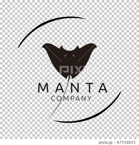 Silhouette of black manta isolated on white background for logo design Silhouette of black manta isolated on white background for logo design 67558655
