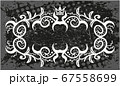 Decorative black and white frame with crown 67558699