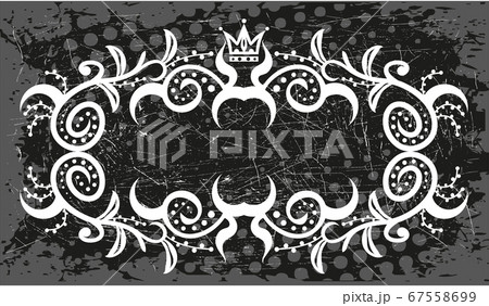 Decorative black and white frame with crown 67558699