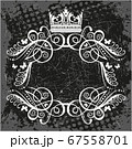 Decorative black and white frame with crown 67558701