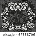 Decorative black and white frame with crown 67558706