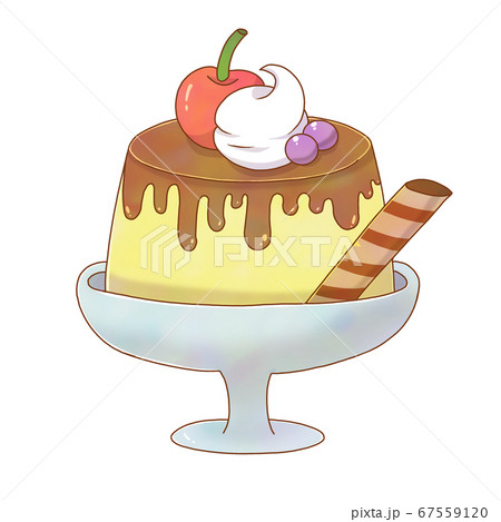 カラフルプリンパフェのイラスト素材