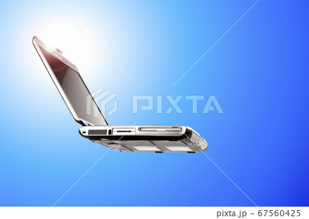 Laptop on blue 67560425