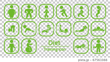 16 types of diet and training icons 67561088