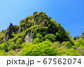 新緑の耶馬渓一目八景　五月晴れの鳶の巣山と夫婦岩 67562074