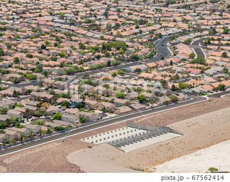 Aerial view of some cityscape from Lone Mountain 67562414