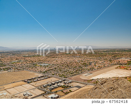 Aerial view of the famous strip cityscape from 67562418