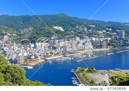 静岡県 熱海温泉街の風景の写真素材