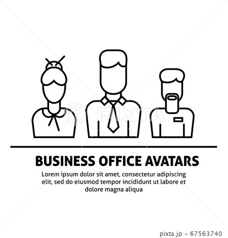 A square image with three vector outline  business 67563740