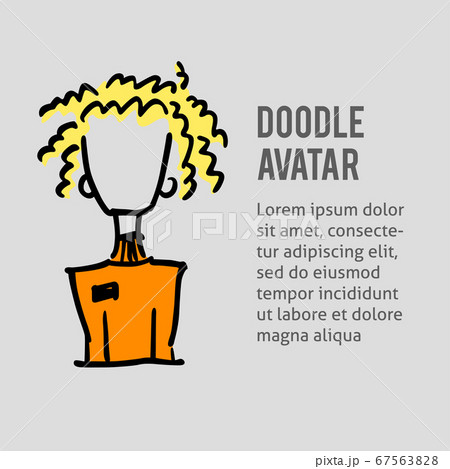 A square vector image with dooodle business avatar A square vector image with dooodle business avatar 67563828