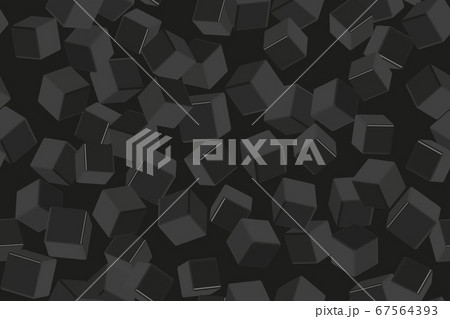 Black Cubes Seamless Pattern on Black Background Black Cubes Seamless Pattern on Black Background 67564393