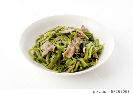空芯菜の茎と豚肉の炒め物 空芯菜の茎と豚肉の炒め物 67565063