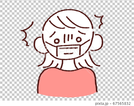 驚くマスク姿の若い女性 驚くマスク姿の若い女性 67565832