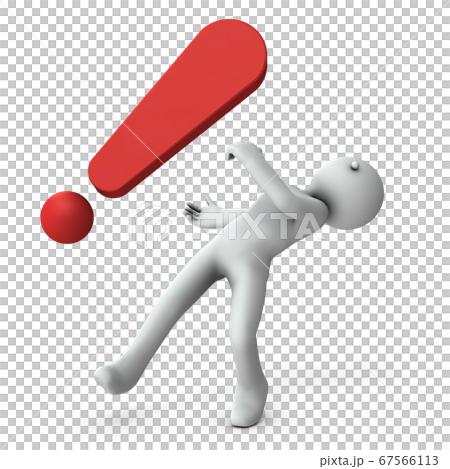 ショックで倒れるキャラクター。3Dレンダリング。 67566113