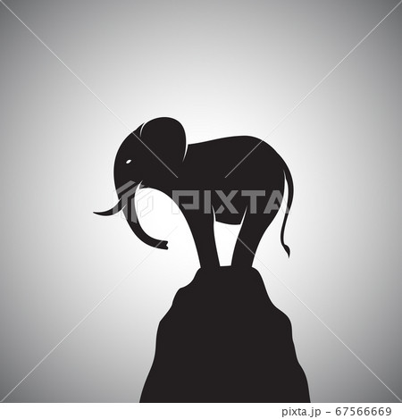 Vector image of a elephant standing on the rocks. 67566669