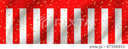 紅白幕と紙吹雪のイラスト素材 紅白幕と紙吹雪のイラスト素材