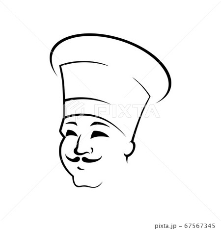 Smiling chef outline vector illustration 67567345