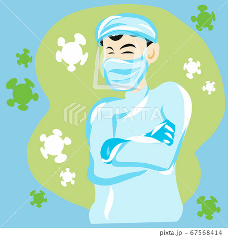 doctor and virus for medical content vector image. 67568414