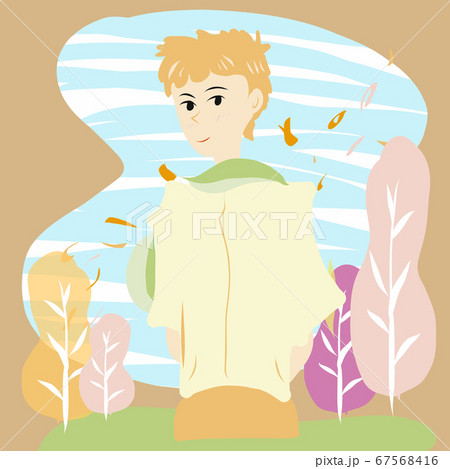 woman in garden autumn season vector image. woman in garden autumn season vector image. 67568416