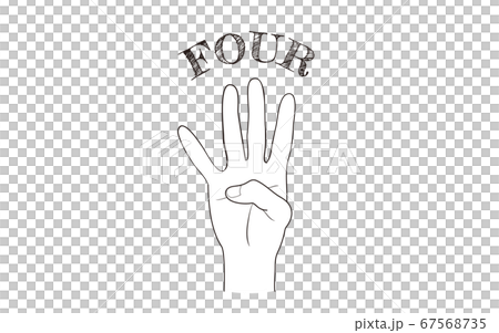 遞標誌象，第四，手指字符也corel凹道例證向量。 67568735