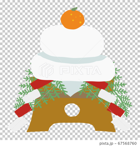 正月モチーフ シンプルな鏡餅のベクターイラスト のイラスト素材