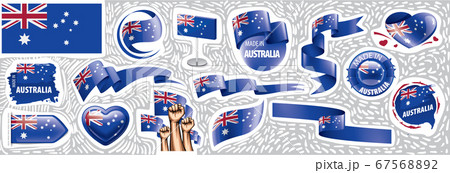 Country shaped flags stock vector. Illustration of australia - 8183068