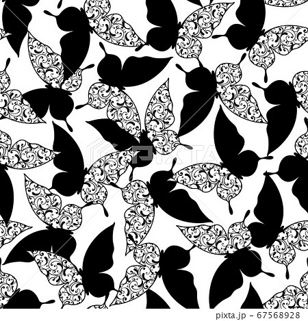 チョウの形のオーナメント柄, 67568928