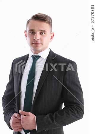 Handsome man in suit and tie look in camera 67570381