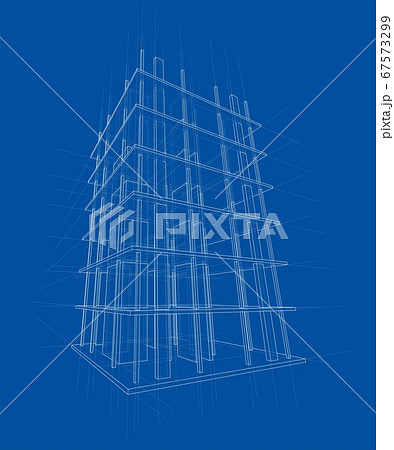 Drawing of a house under construction 67573299