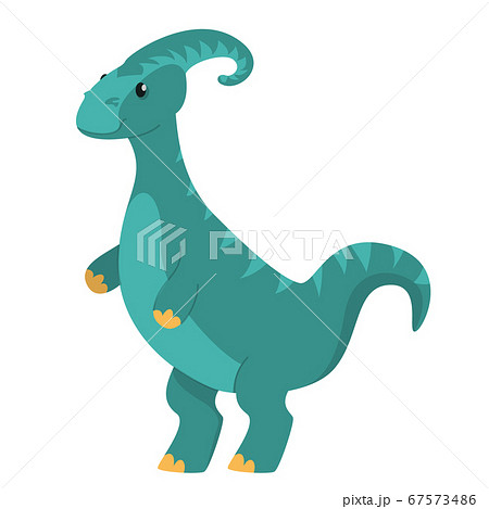 Cute funny cartoon baby parasaurolophus vector 67573486