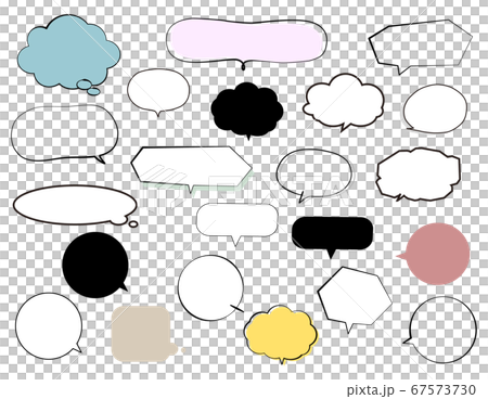 手描き風ポップなふきだしフレームセット 67573730