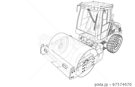 Construction Machine Asphalt Compactorのイラスト素材 67574070 Pixta