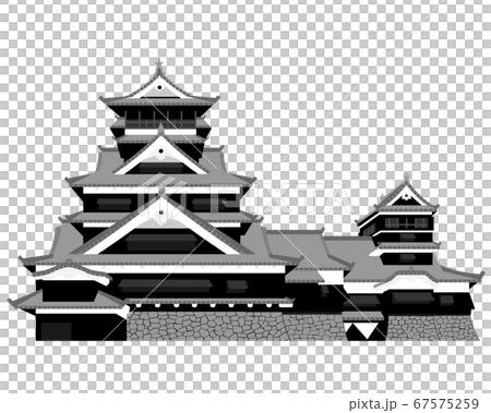 熊本城 天守のイラスト素材