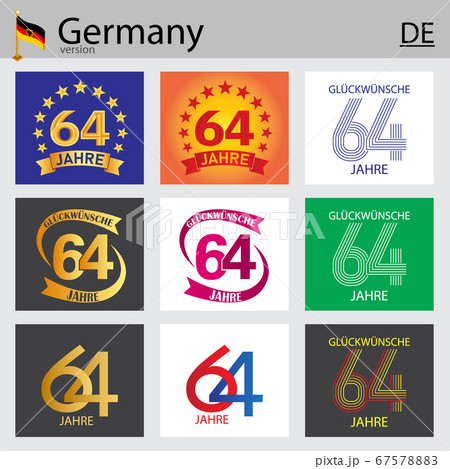 German set of number 64 templates 67578883