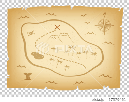 レトロな宝の地図のイラスト レトロな宝の地図のイラスト 67579461
